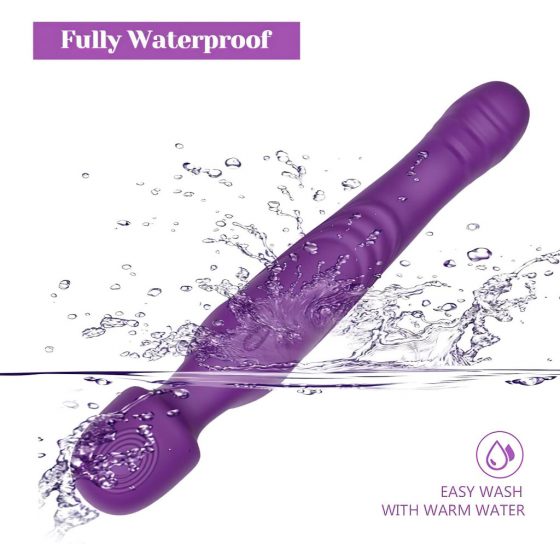 Tracy's Dog Wand - vodotěsný, nabíjecí, pulzující masážní vibrátor (fialový)