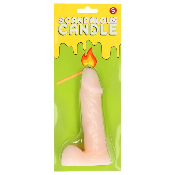 Scandalous - svíčka - penis s varlaty - přírodní (133g)