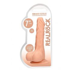   RealRock Dong 7 - realistické dildo s varlaty (17 cm) - přírodní