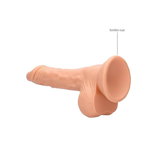 RealRock Dong 7 - realistické dildo s varlaty (17 cm) - přírodní