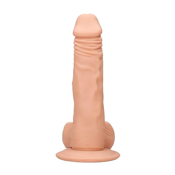 RealRock Dong 8 - realistické dildo s varlaty (20 cm) - přírodní