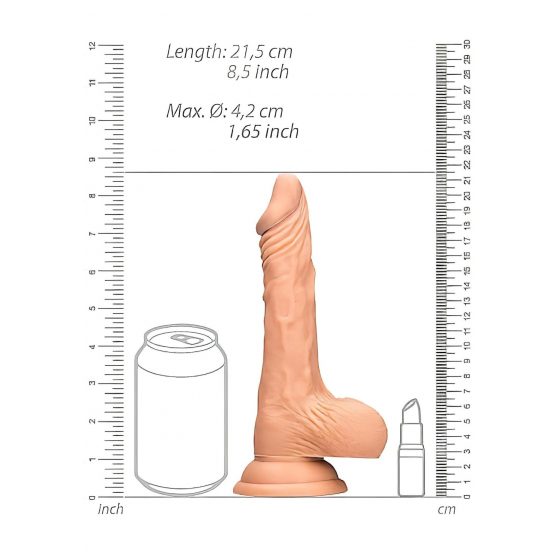 RealRock Dong 8 - realistické dildo s varlaty (20 cm) - přírodní