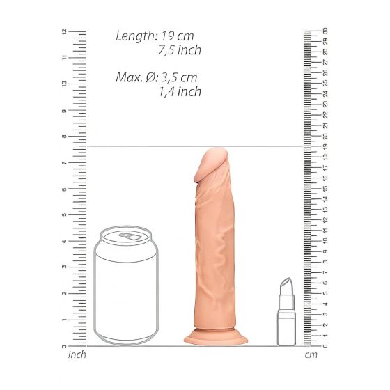 RealRock Dong 7 - realistické dildo (17 cm) - přírodní