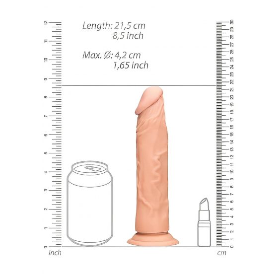 RealRock Dong 8 - realistické dildo (20 cm) - přírodní