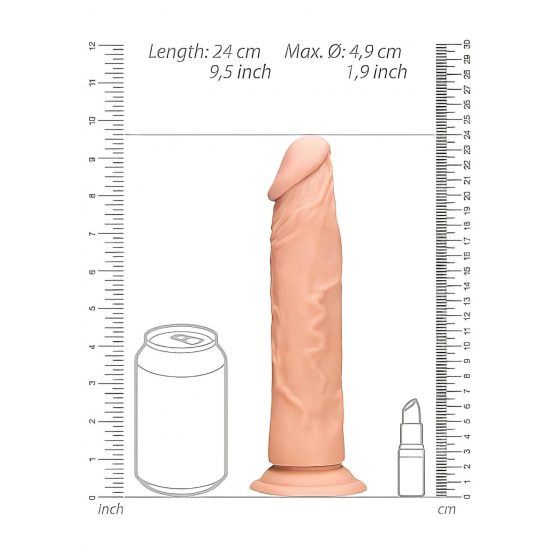 RealRock Dong 9 - realistické dildo (23 cm) - přírodní