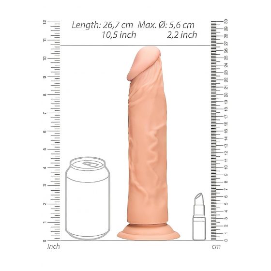 RealRock Dong 10 - realistické dildo (25 cm) - přírodní