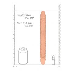   RealRock Double Dong 14 - dvojité dildo (36 cm) - přírodní