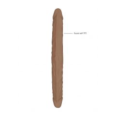   RealRock Double Dong 14 - dvojité dildo (36 cm) - tmavě přírodní