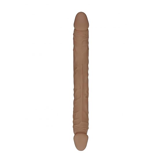 RealRock Double Dong 14 - dvojité dildo (36 cm) - tmavě přírodní