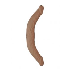   RealRock Double Dong 14 - dvojité dildo (36 cm) - tmavě přírodní