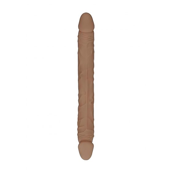 RealRock Double Dong 18 - dvojité dildo (46 cm) - tmavě přírodní