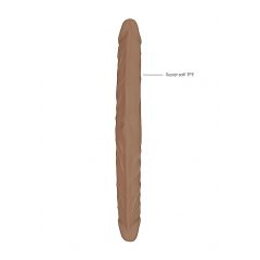   RealRock Double Dong 18 - dvojité dildo (46 cm) - tmavě přírodní