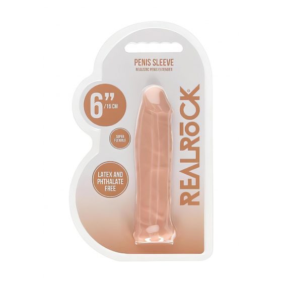 RealRock Penis Sleeve 6 - návlek na penis (17cm) - přírodní barva