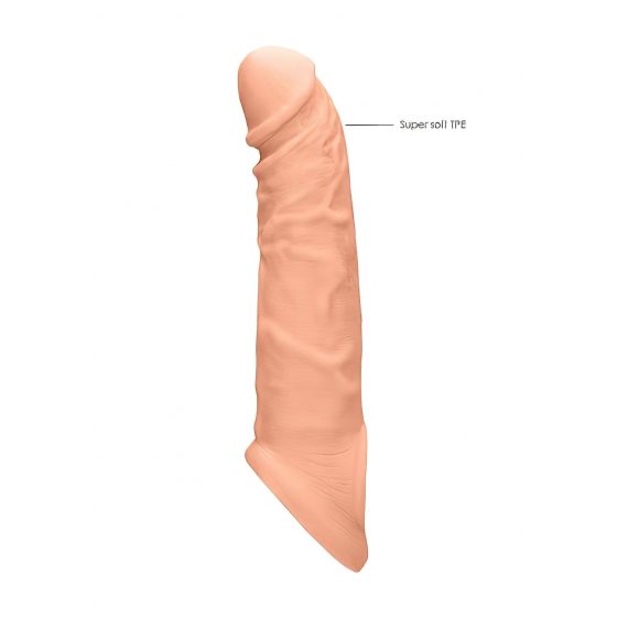 RealRock Penis Sleeve 8 - návlek na penis (21cm) - tělová barva