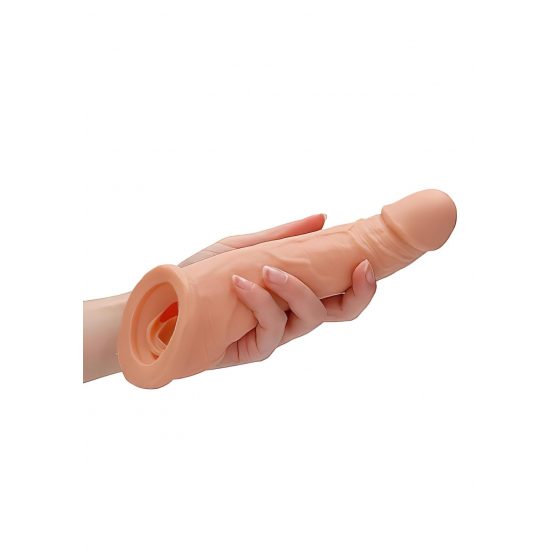 RealRock Penis Sleeve 8 - návlek na penis (21cm) - tělová barva