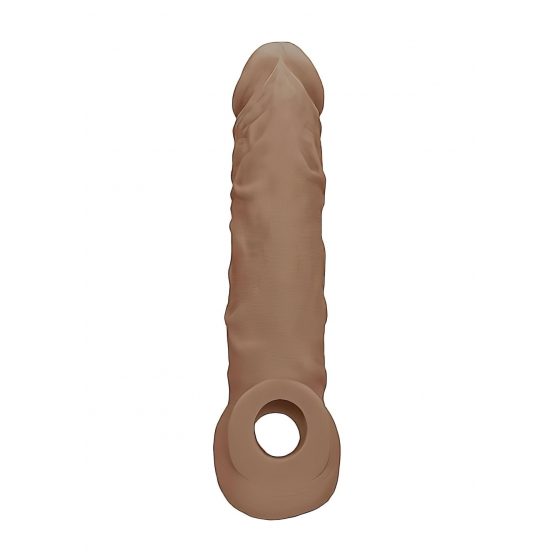 RealRock Penis Sleeve 8 - návlek na penis (21cm) - tmavě tělová barva