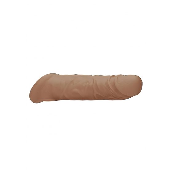 RealRock Penis Sleeve 8 - návlek na penis (21cm) - tmavě tělová barva