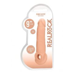   RealRock Penis Sleeve 9 - návlek na penis (21,5 cm) - tělová barva