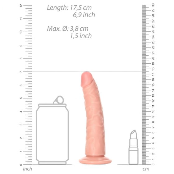 RealRock Slim - připínací, realistické dildo - 15,5 cm (přírodní)