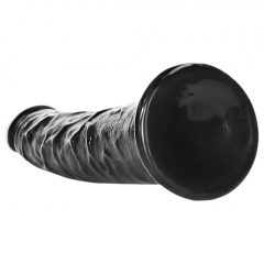   RealRock Slim - realistické dildo s lepivými nožičkami - 15,5 cm (černé)