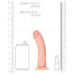   RealRock Curved - zakřivené realistické dildo s lepivou základnou - 15,5 cm (přírodní)