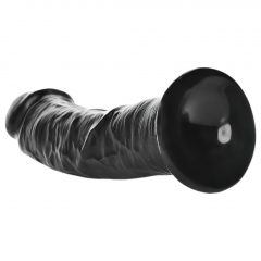   RealRock Curved - zakřivené realistické dildo s lepivými nožičkami - 15,5 cm (černé)