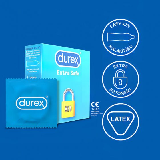 Durex extra safe - bezpečné kondomy (3 ks)