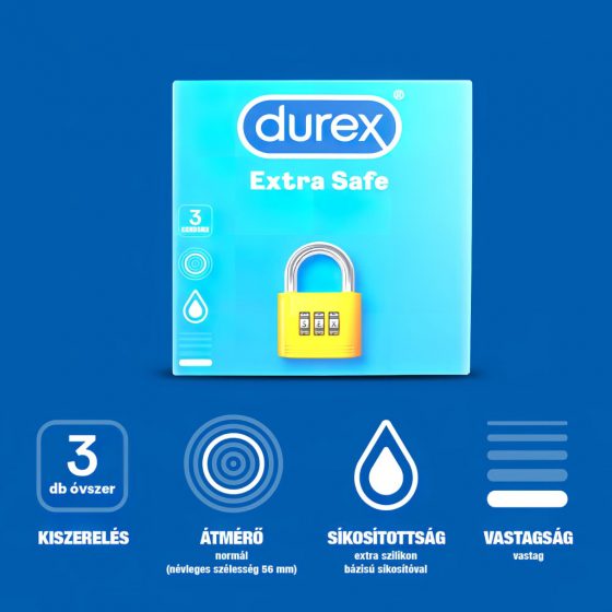 Durex extra safe - bezpečné kondomy (3 ks)