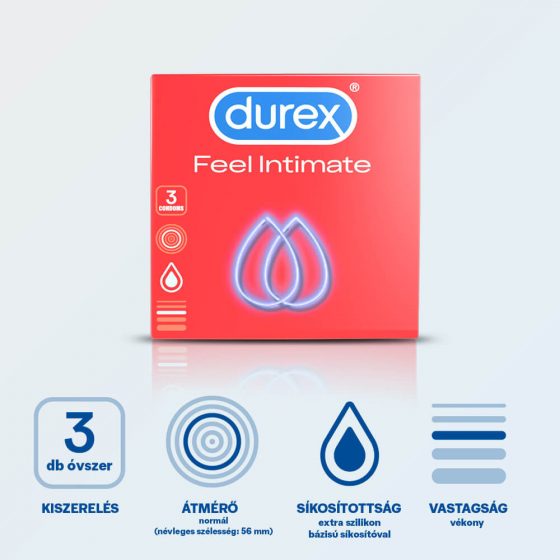 Durex Feel Intimate - tenkostěnné kondomy (3 ks)