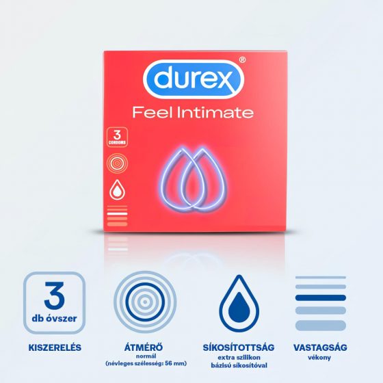 Durex Feel Intimate - tenkostěnné kondomy (3 ks)