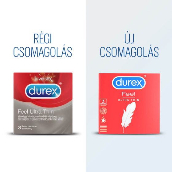 Durex Feel Ultra Thin - ultra realistické kondomy (3ks)