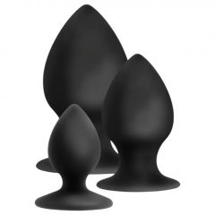   Anal Adventures Platinum Stout - anální dildo set - 3ks (černý)