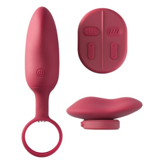 Platanomelón Mobi - Cordless, Radio-Controlled Vibrator Set - 2 Pieces (Red)