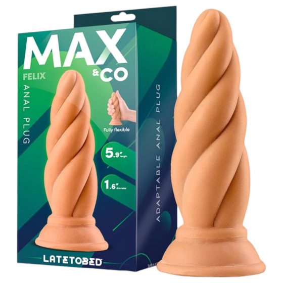 Max & Co Felix - šroubové anální dildo - 15 cm (přírodní)