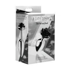   Booty Sparks Black Rose - 79g-ové hliníkové anální dildo (stříbrno-černé)