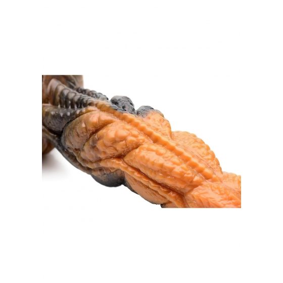 Creature Cocks Ravager - silikonové dildo s texturou - 20 cm (oranžové)