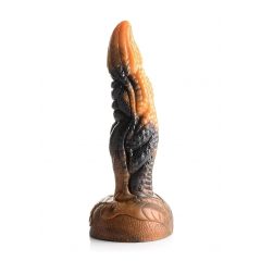   Creature Cocks Ravager - silikonové dildo s texturou - 20 cm (oranžové)