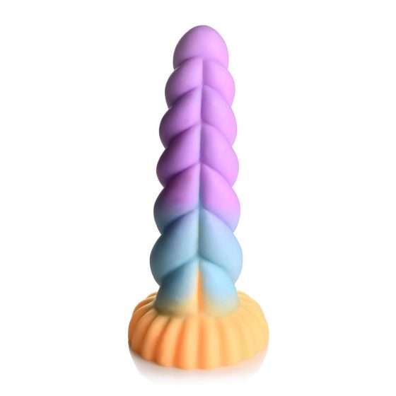 Creature Cocks Mystique - silikonové dildo s jednorožcem - 21 cm (fialovo-žluté)