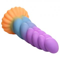   Creature Cocks Mystique - silikonové dildo s jednorožcem - 21 cm (fialovo-žluté)