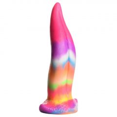   Creature Cocks Tongue - svítící silikonové dildo - 21 cm (duhové)