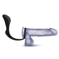   Anal Adventures Platinum - Anální dildo s kroužkem na penis (černé)