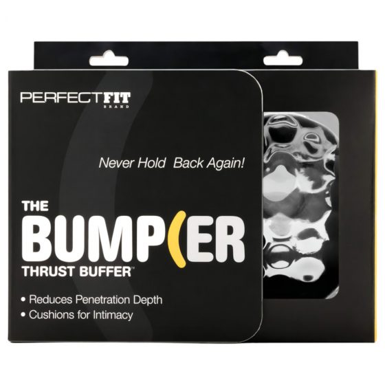 Perfect Fit The Bumper - sada kroužků na varlata a penis - černá (2 kusy)