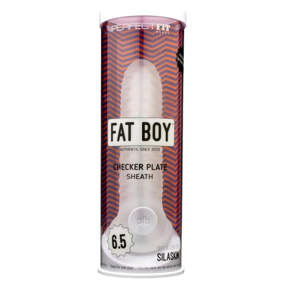 Fat Boy Checker Box - návlek na penis (17 cm) - mléčně bílý