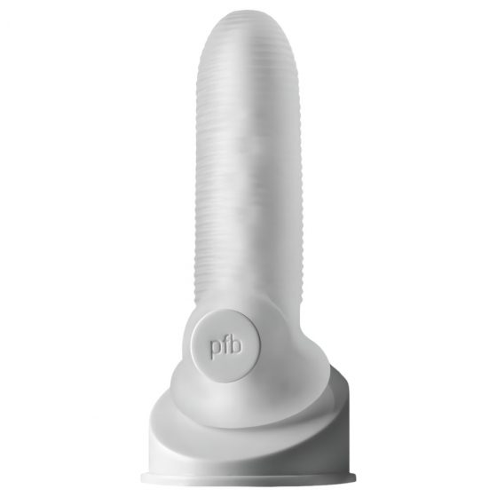 Fat Boy Micro Ribbed - návlek na penis (15 cm) - mléčně bílý