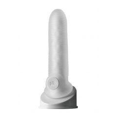   Fat Boy Micro Ribbed - návlek na penis (17 cm) - mléčně bílý