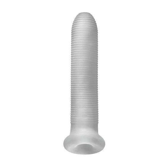 Fat Boy Micro Ribbed - návlek na penis (19 cm) - mléčně bílý