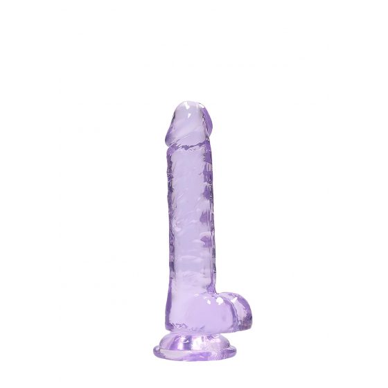 REALROCK - průsvitné realistické dildo - fialové (17cm)