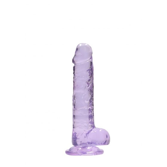 REALROCK - průsvitné realistické dildo - fialové (17cm)