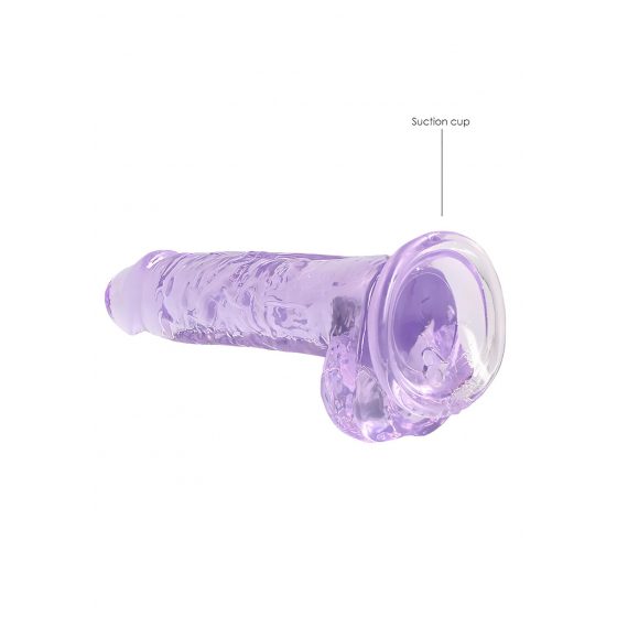 REALROCK - průsvitné realistické dildo - fialové (17cm)