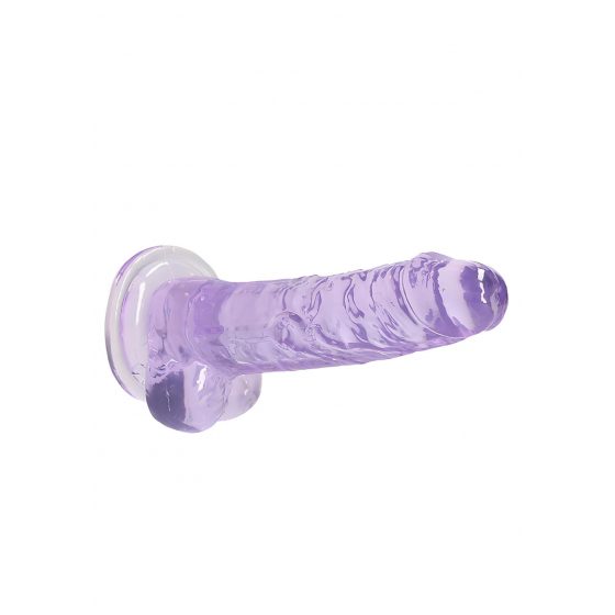 REALROCK - průsvitné realistické dildo - fialové (17cm)